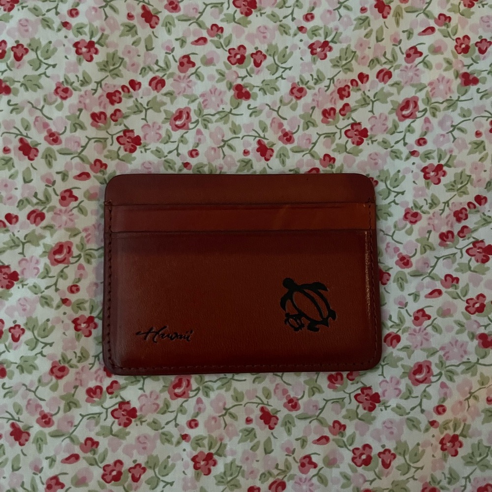 Hawaiian Brown Leather Card Holder